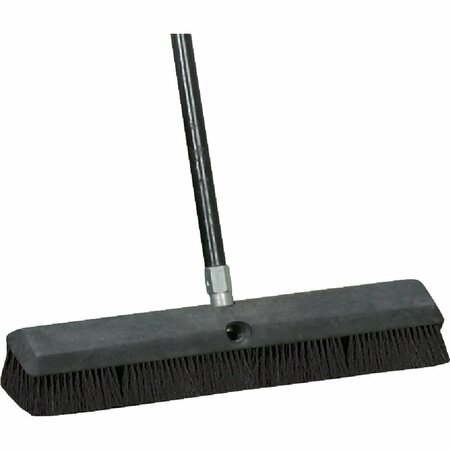 ALL-SOURCE 18 In. W. x 60 In. L. Metal Handle Black-Fibre Border Push Broom 89220